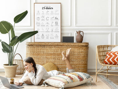Affiche "Nous en 25 Dates" – Souvenirs uniques pour célébrer votre histoire d'amour