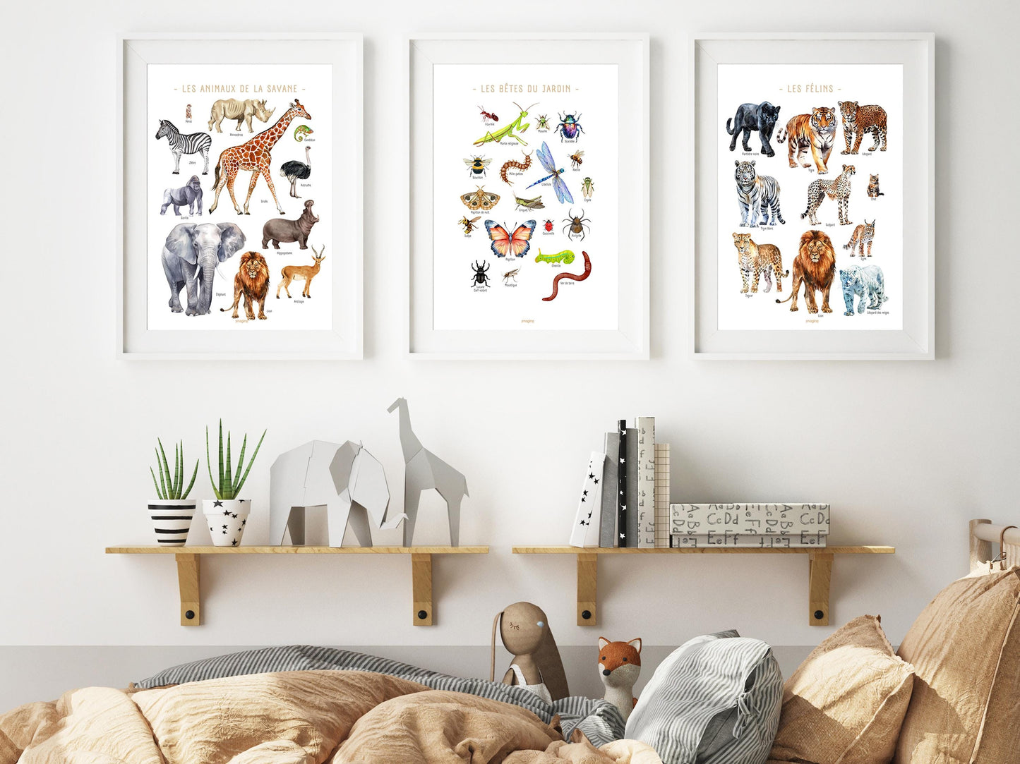 Garden Bugs & Insects Poster – Educational Decorative Wall Art – Kids Teen Room – French Illustration