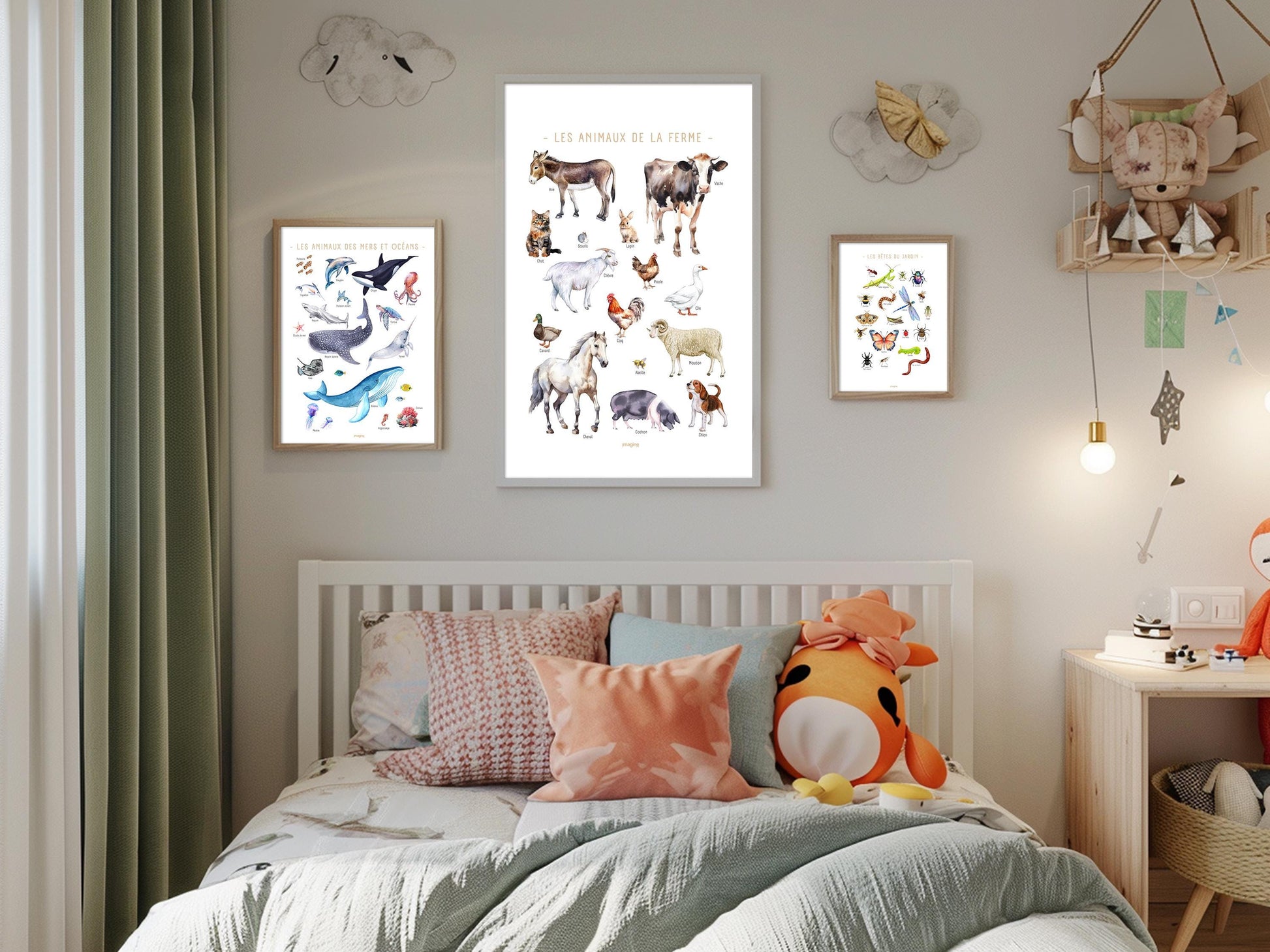 Garden Bugs & Insects Poster – Educational Decorative Wall Art – Kids Teen Room – French Illustration