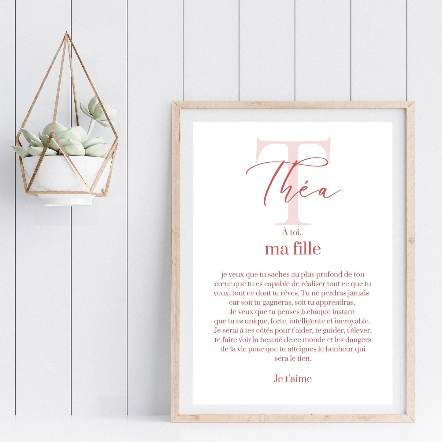 Affiche "lettre à mon enfant" "à ma fille" dire je t'aime avec ce poster motivation et affirmation positive