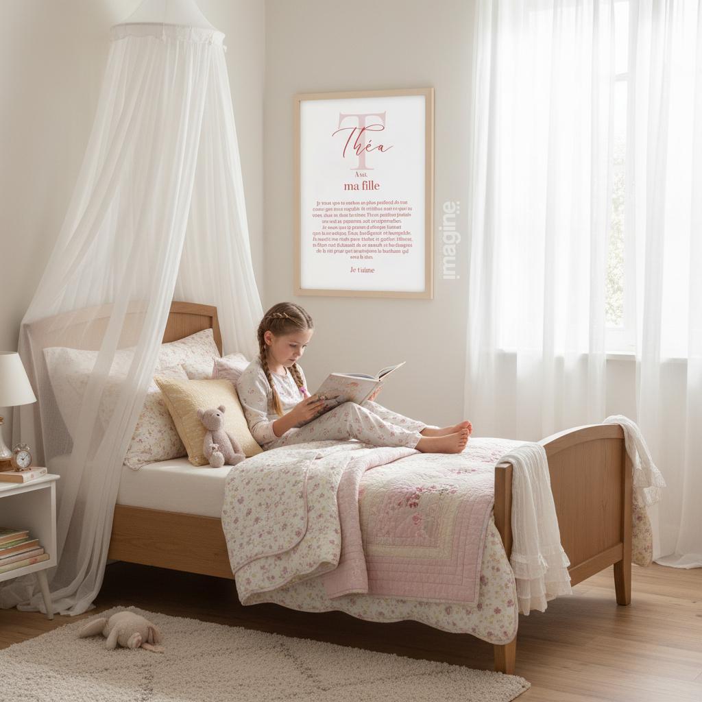 Affiche "lettre à mon enfant" "à ma fille" dire je t'aime avec ce poster motivation et affirmation positive
