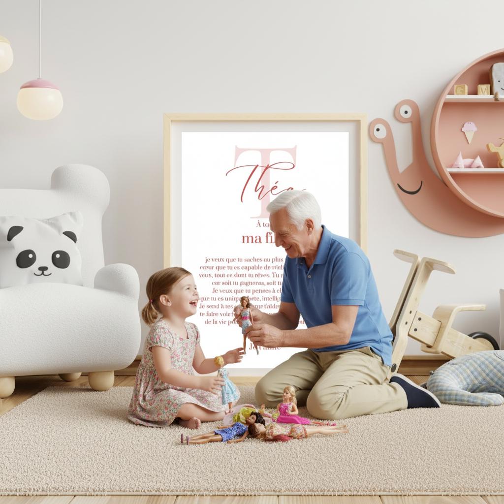 Affiche "lettre à mon enfant" "à ma fille" dire je t'aime avec ce poster motivation et affirmation positive