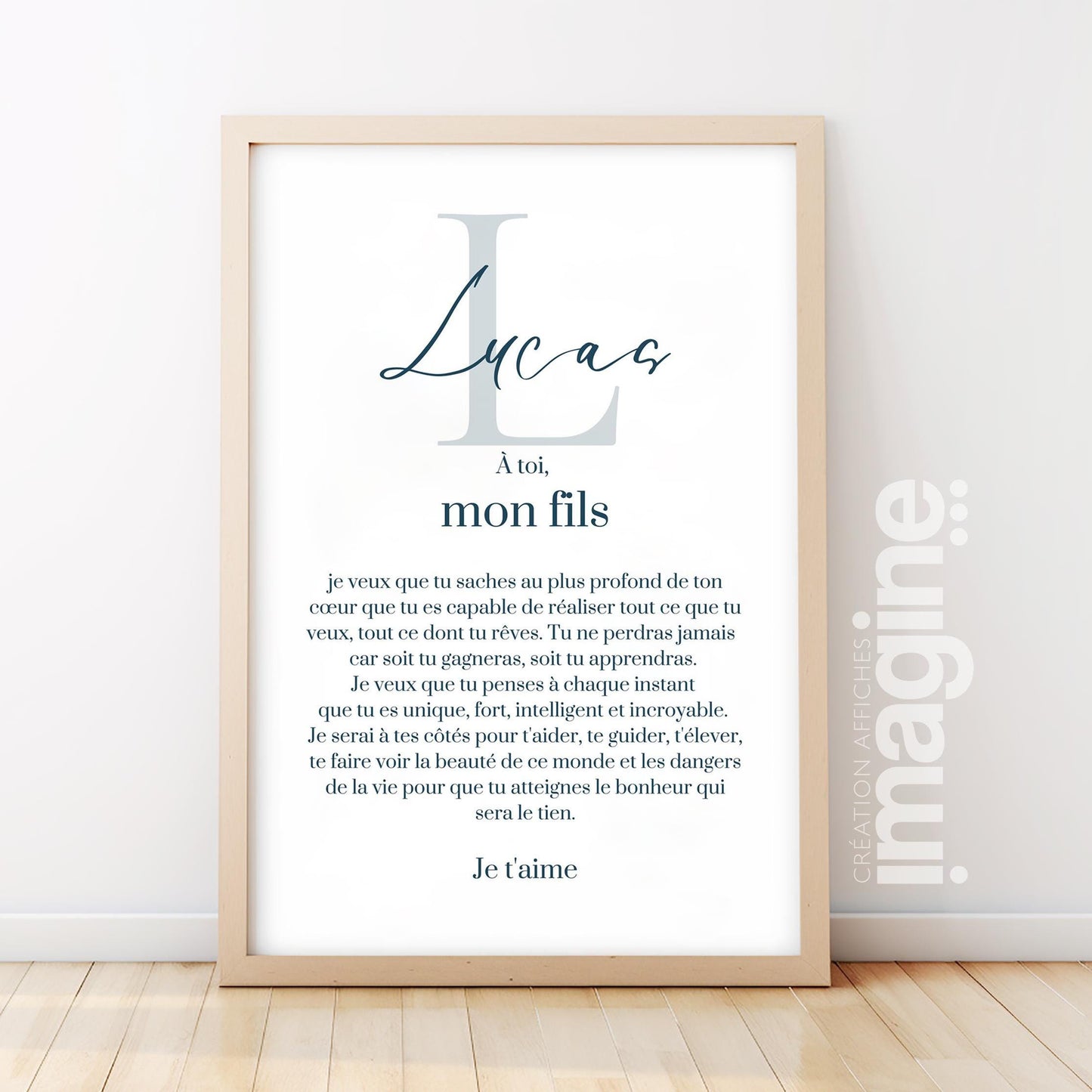 Affiche "lettre à mon enfant" "à mon fils" dire je t'aime avec ce poster motivation et affirmation positive