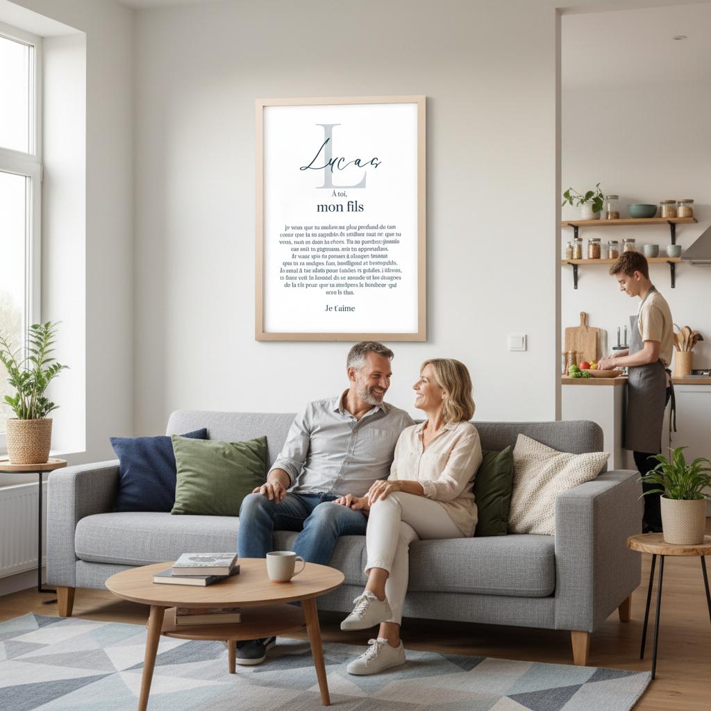 Affiche "lettre à mon enfant" "à mon fils" dire je t'aime avec ce poster motivation et affirmation positive