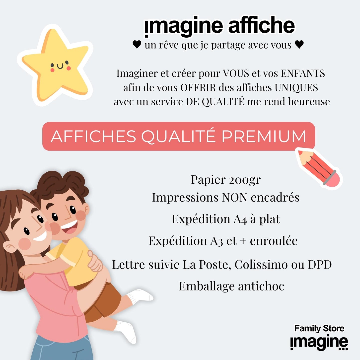 Affiche "lettre à mon enfant" "à mon fils" dire je t'aime avec ce poster motivation et affirmation positive