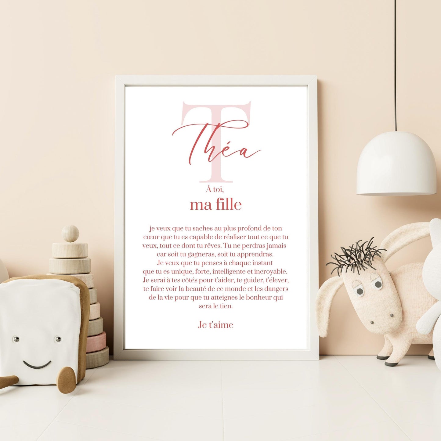 Affiche "lettre à mon enfant" "à ma fille" dire je t'aime avec ce poster motivation et affirmation positive