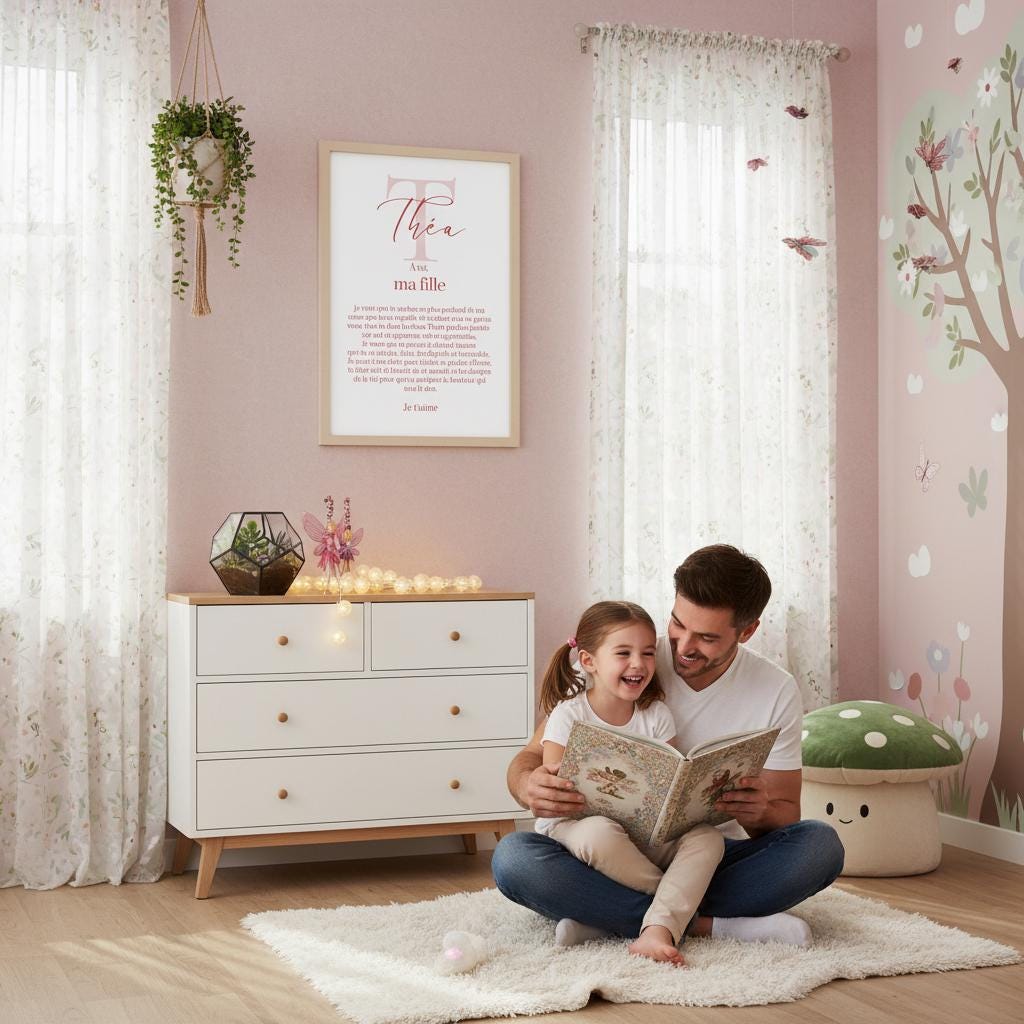 Affiche "lettre à mon enfant" "à ma fille" dire je t'aime avec ce poster motivation et affirmation positive