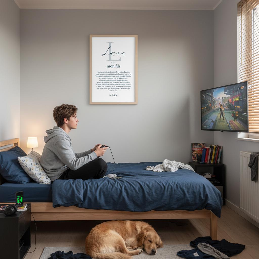 Affiche "lettre à mon enfant" "à mon fils" dire je t'aime avec ce poster motivation et affirmation positive