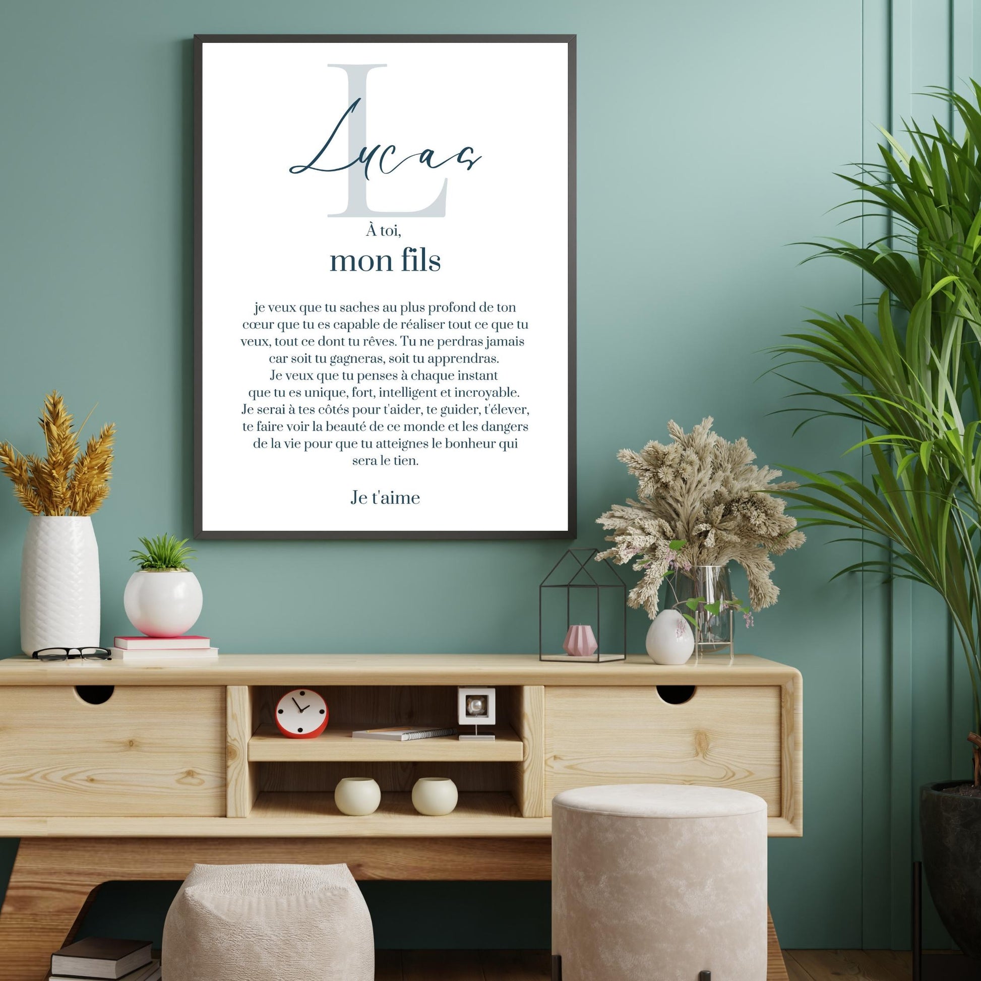 Affiche "lettre à mon enfant" "à mon fils" dire je t'aime avec ce poster motivation et affirmation positive