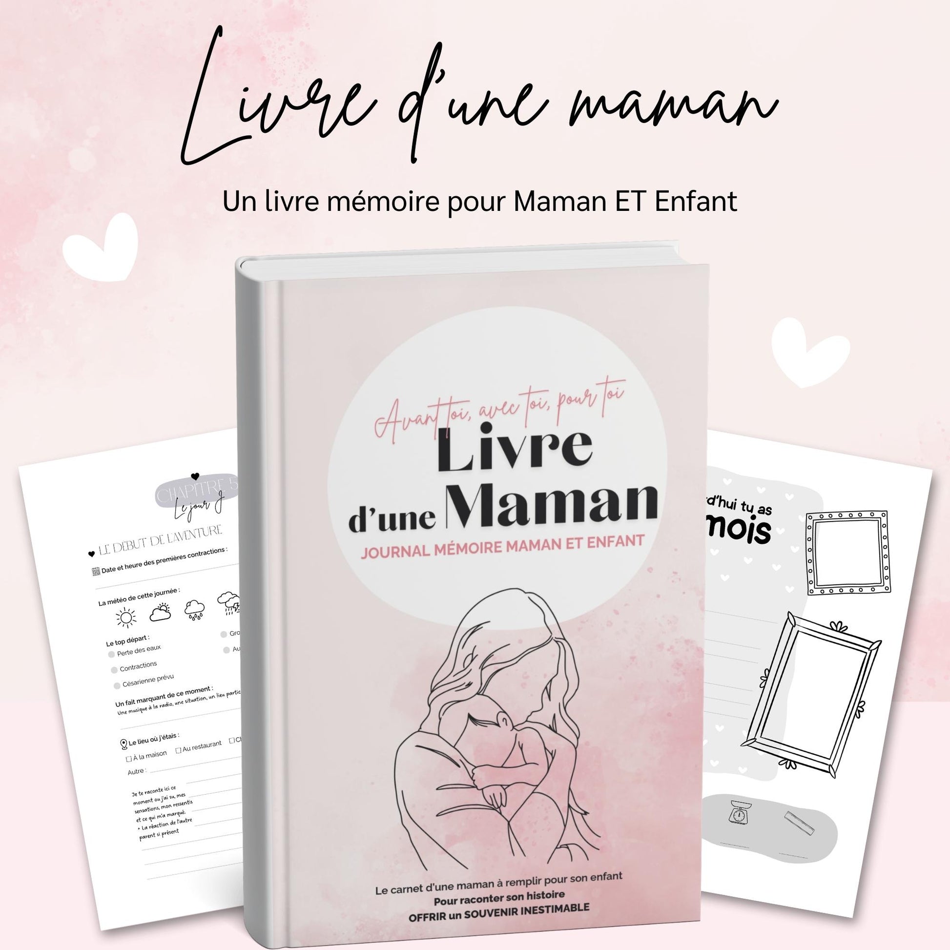 Livre à remplir pour maman – Journal de souvenirs guidé – Cadeau émouvant Fête des Mères, grossesse, bébé