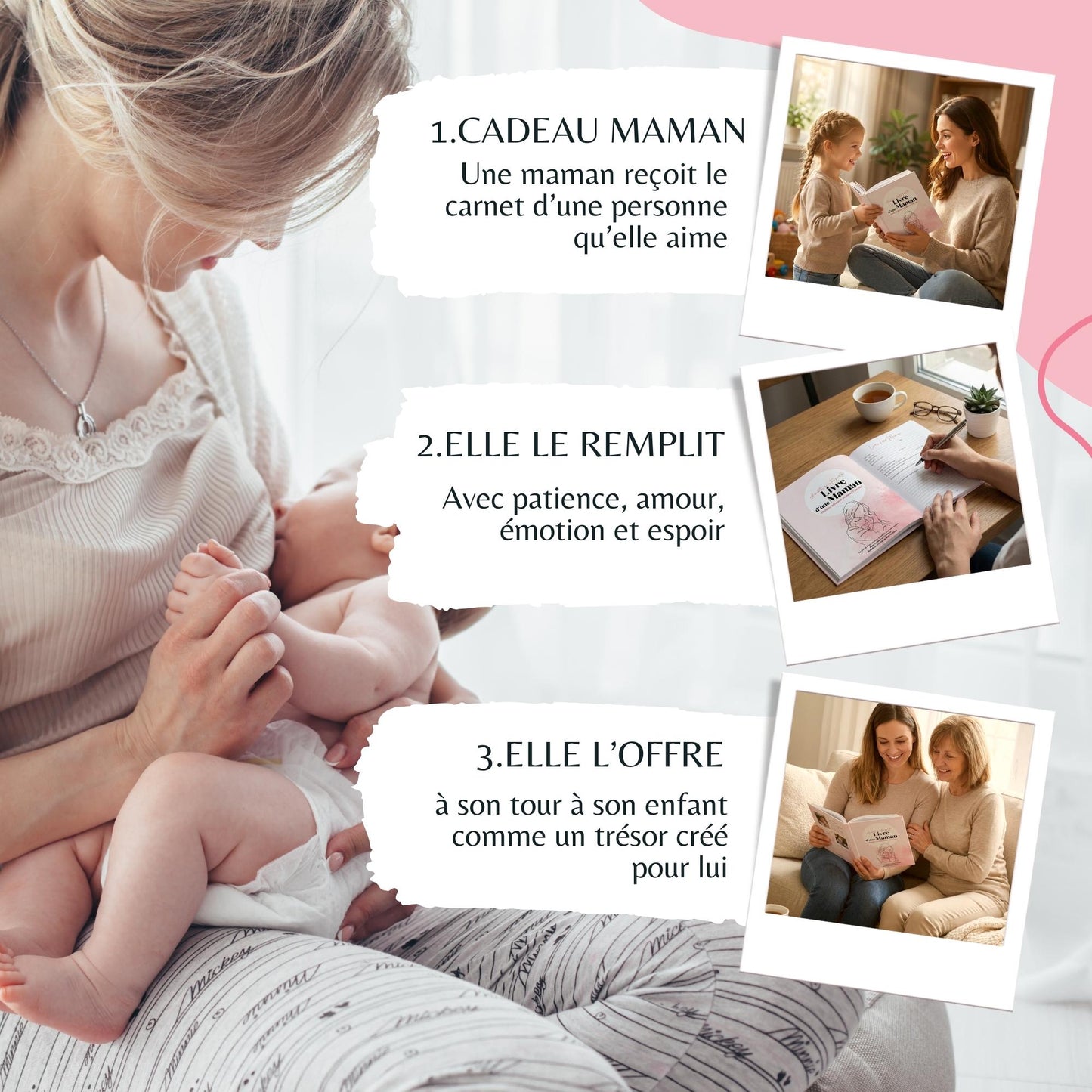 Livre à remplir pour maman – Journal de souvenirs guidé – Cadeau émouvant Fête des Mères, grossesse, bébé