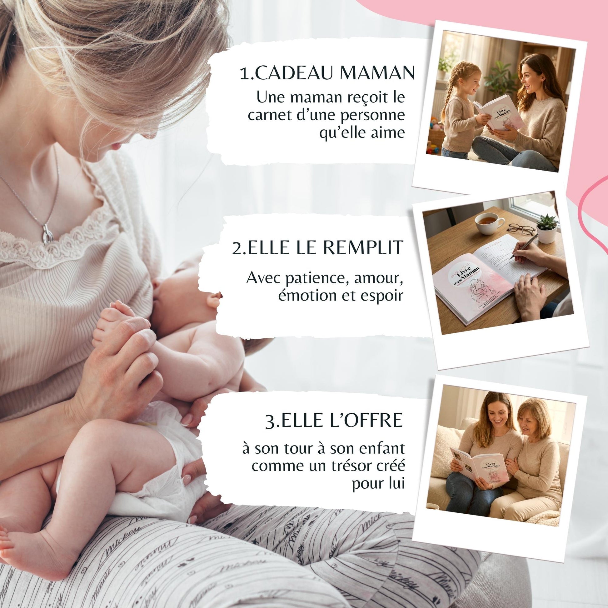 Livre à remplir pour maman – Journal de souvenirs guidé – Cadeau émouvant Fête des Mères, grossesse, bébé
