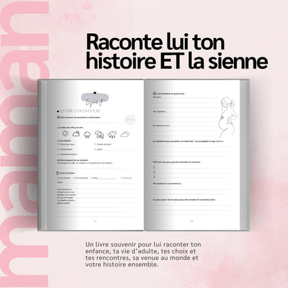 Livre à remplir pour maman – Journal de souvenirs guidé – Cadeau émouvant Fête des Mères, grossesse, bébé