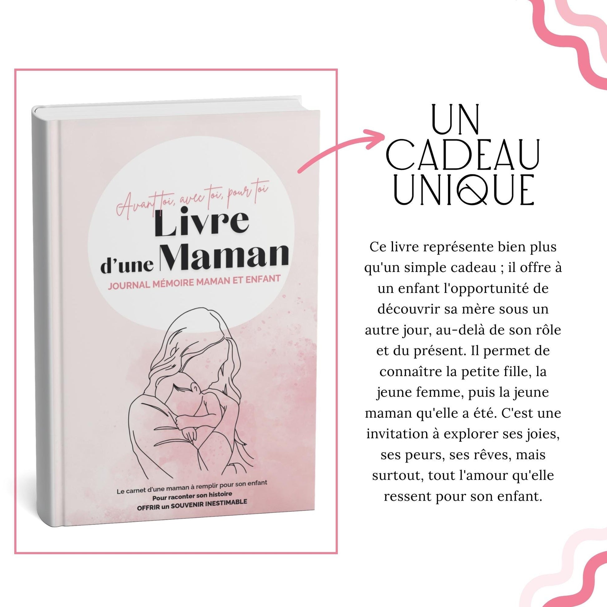 Livre à remplir pour maman – Journal de souvenirs guidé – Cadeau émouvant Fête des Mères, grossesse, bébé