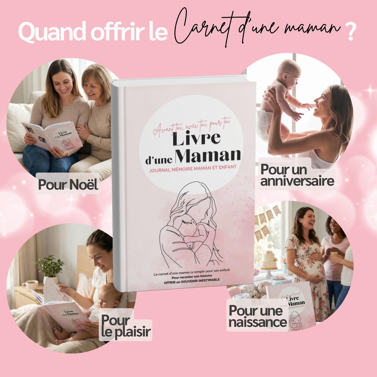 Livre à remplir pour maman – Journal de souvenirs guidé – Cadeau émouvant Fête des Mères, grossesse, bébé