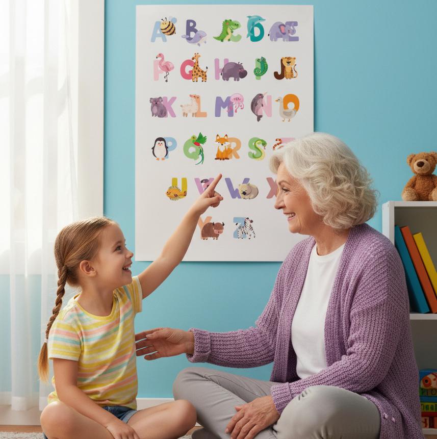 Poster éducatif alphabet animaux décoration chambre enfant bébé