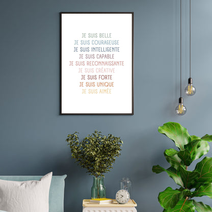 Affiche Je Suis rituel quotidien confiance positivité enfant