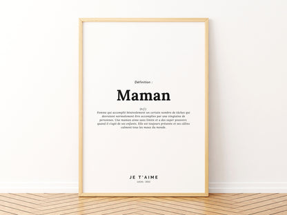 Mom definition poster - mother's day - birthday - happy mom's day - love word quote - ideal gift - child baby to mom