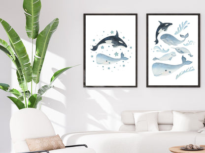Affiche Les animaux de l'océan aquarelle