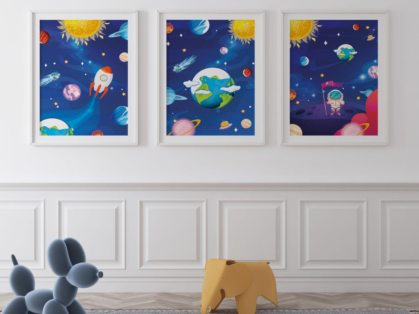 Space 3 posters for children's room - Boy or girl decoration - Space posters - Astronaut Cosmonaut gift idea - A4 A3 quality printing