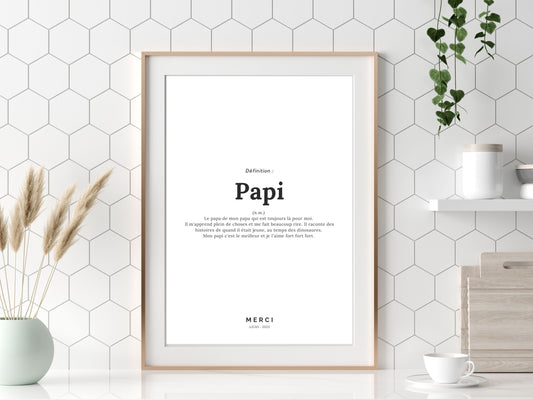 Affiche définition Papi
