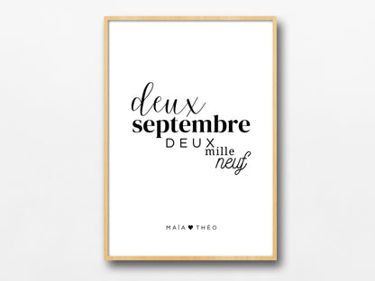 Customizable date poster in word letter