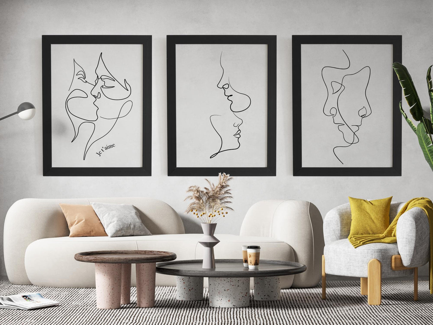 Affiches couple decoration love - line art moderne ligne amour