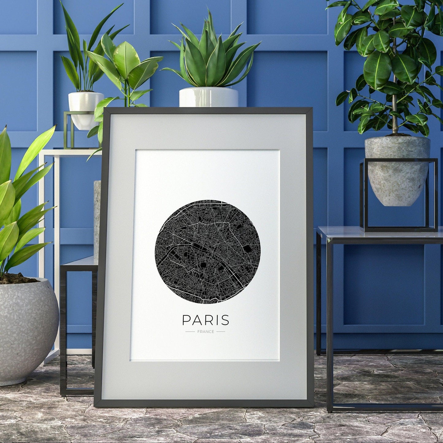 Affiche Paris City Map minimaliste décoration salon cadeau Paris