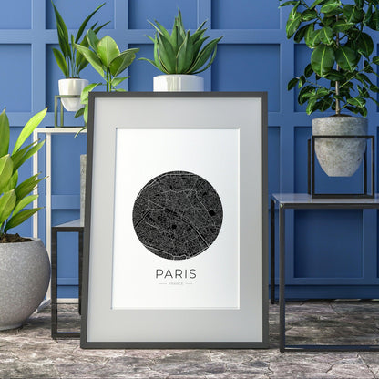 Affiche Paris City Map minimaliste décoration salon cadeau Paris