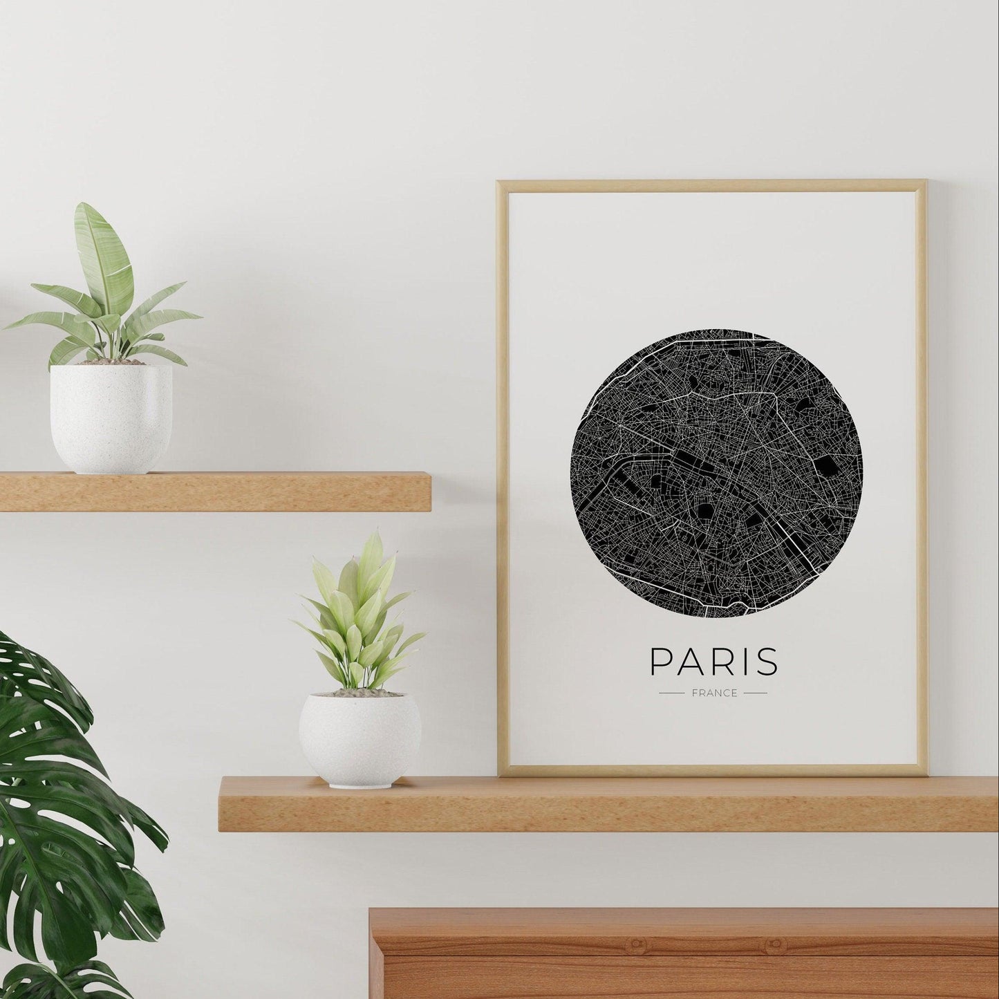 Poster Paris carte ville personnalisable cadeau pendaison crémaillère