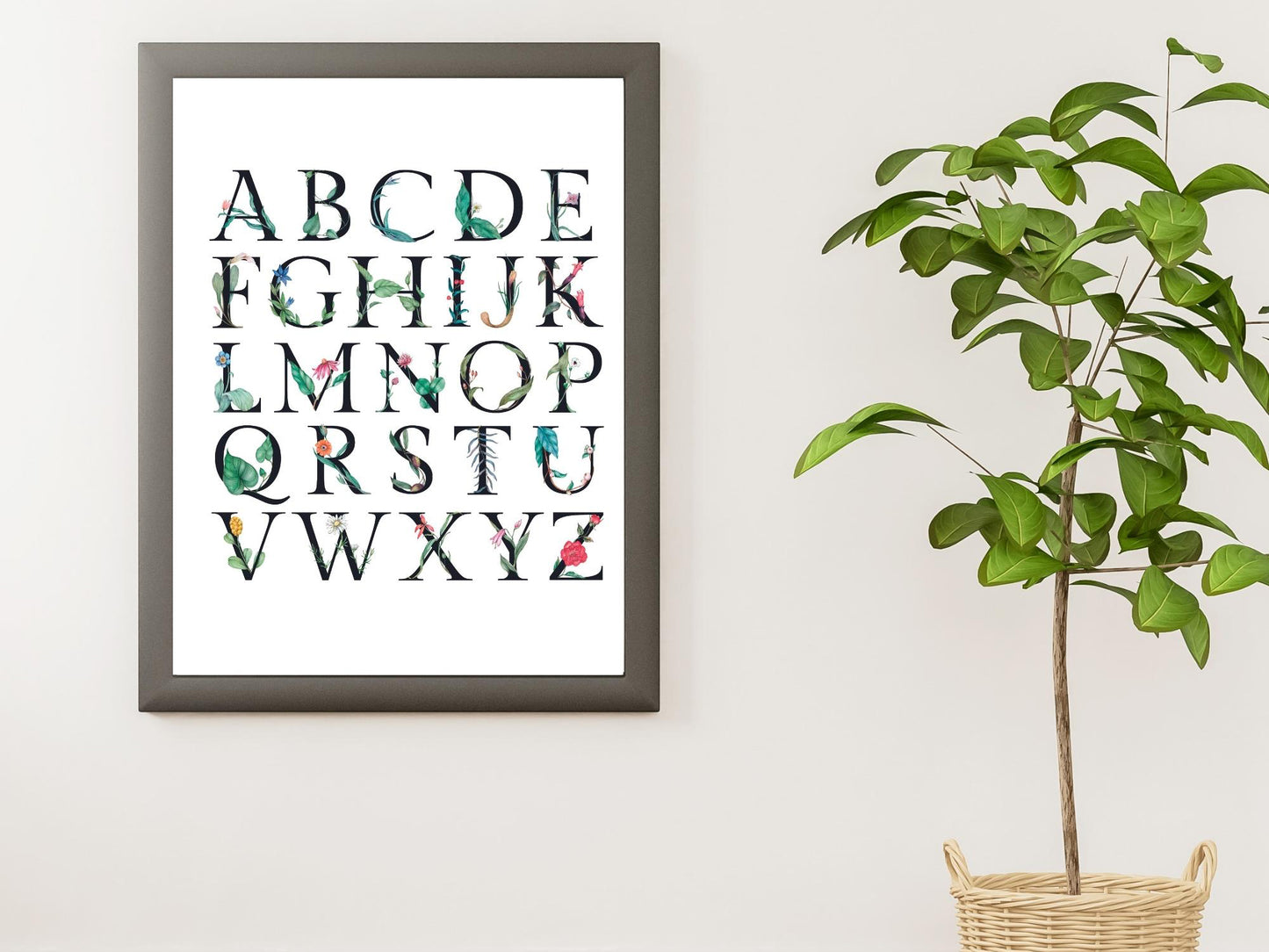 Alphabet book customizable flower theme poster