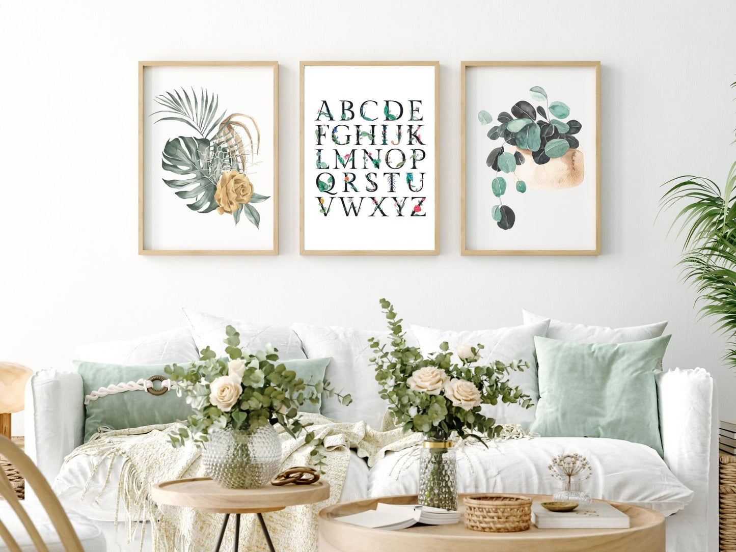 Alphabet book customizable flower theme poster