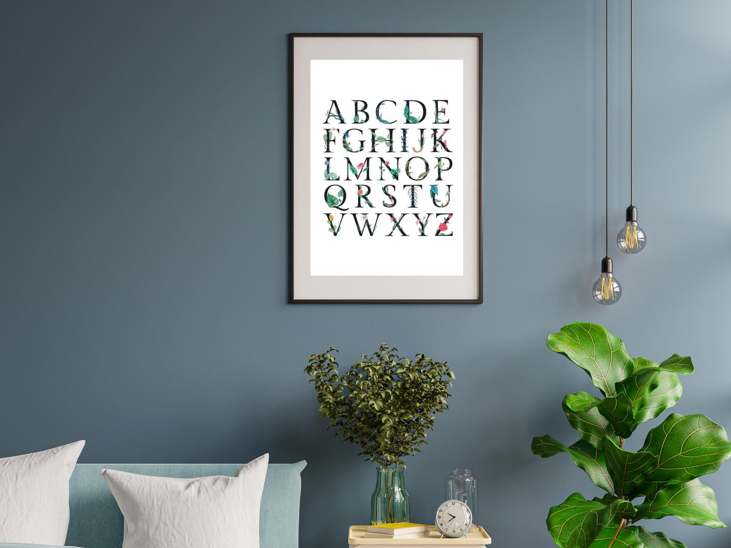 Alphabet book customizable flower theme poster