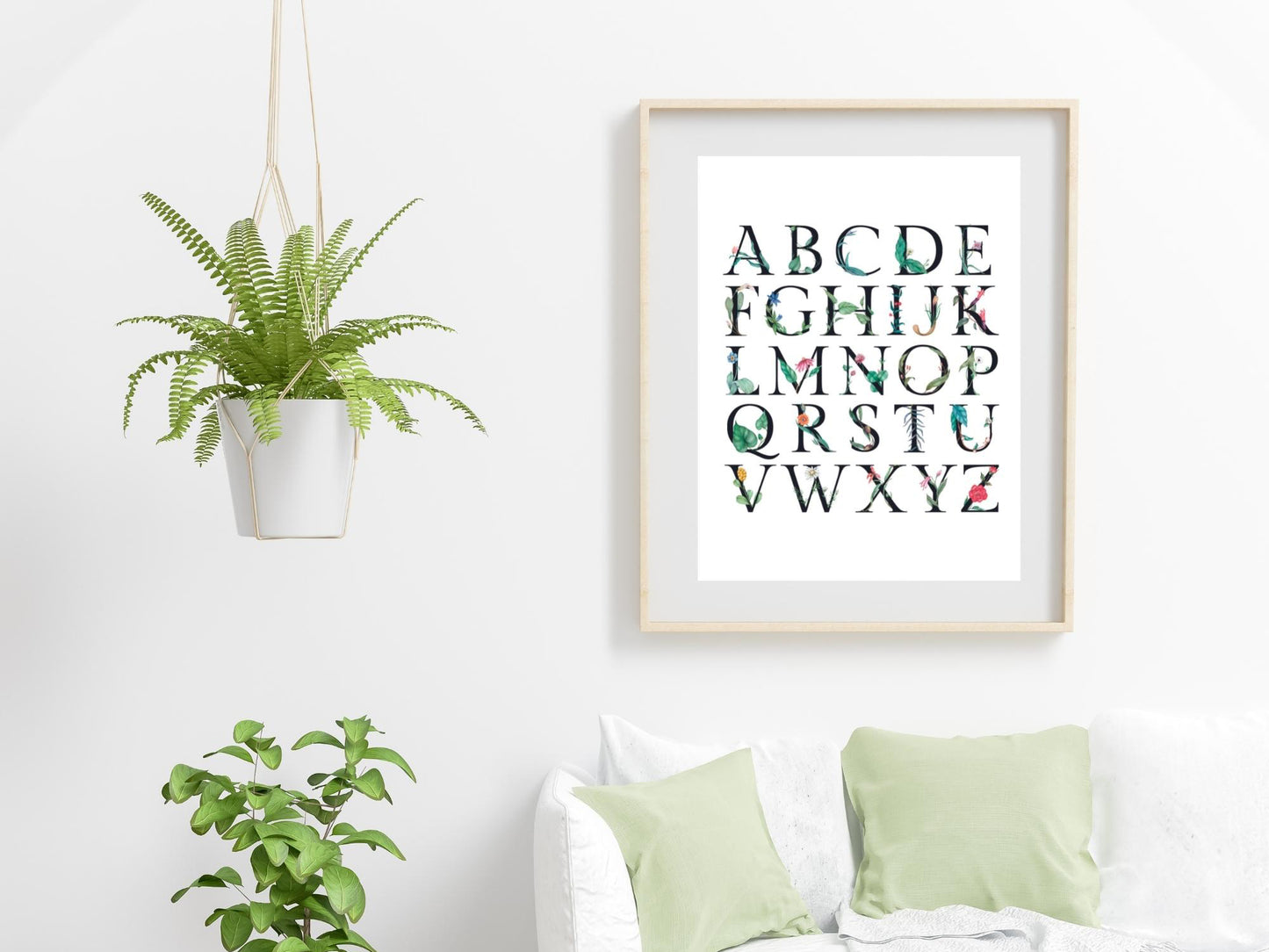 Alphabet book customizable flower theme poster