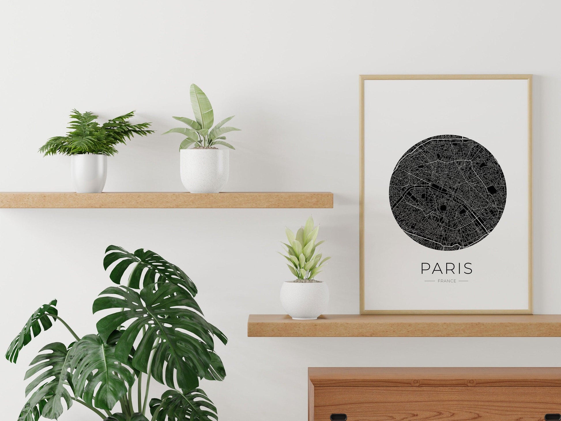 Affiche Paris City Map - ville de France poster - carte art - noir et blanc design - décoration salon - personnalisable - parisien - voyage - Imagine.affiche