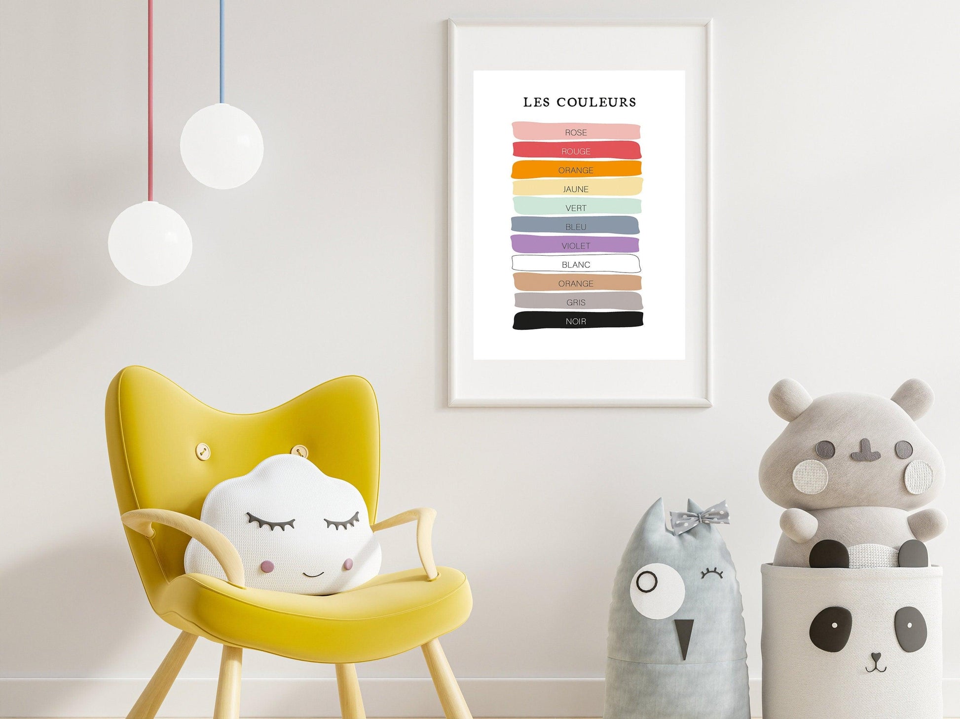 Affiche enfant pour apprendre les couleurs - Poster chambre bébé