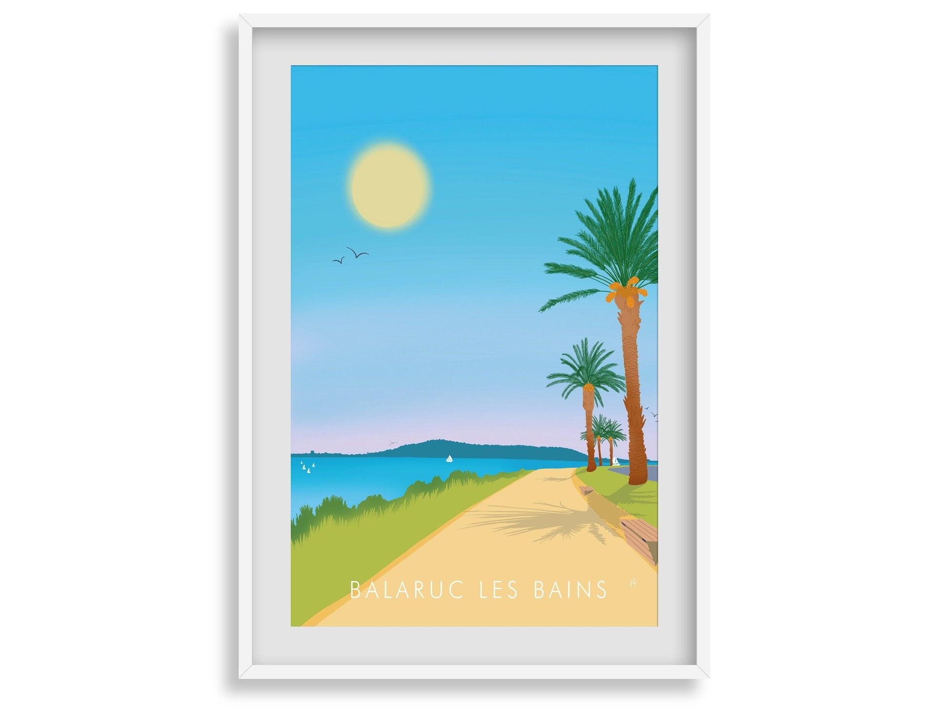 Balaruc les bains - Hérault - France - vacances carte postale affiche - couleur du sud - plage soleil - méditerranée - souvenir cadeau été - Imagine.affiche