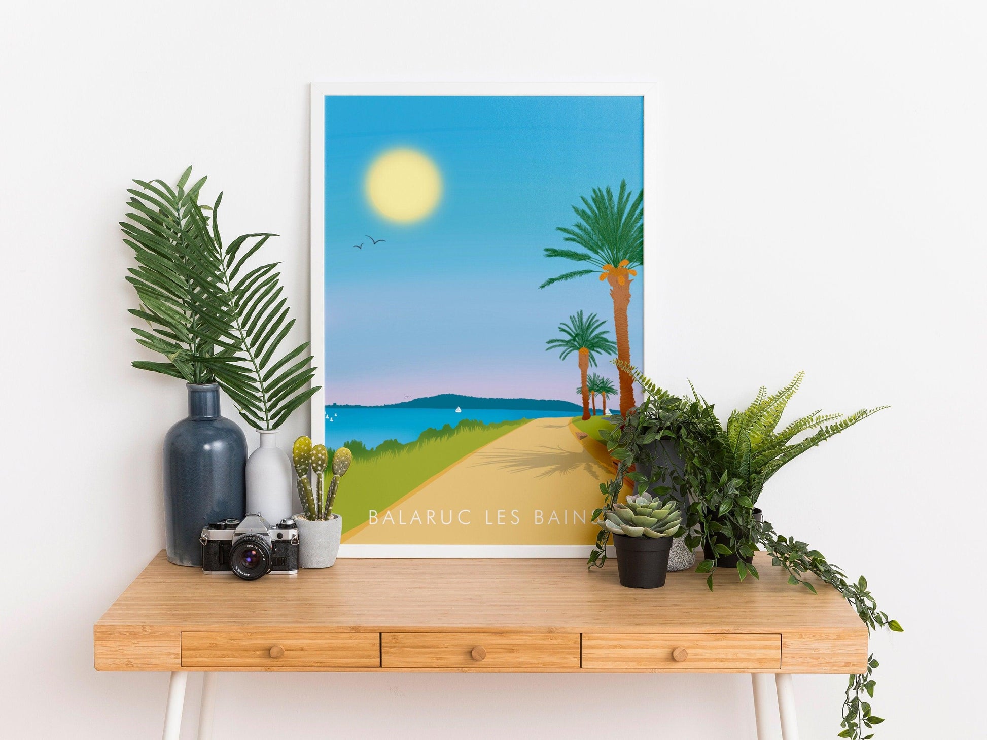 Balaruc les bains - Hérault - France - vacances carte postale affiche - couleur du sud - plage soleil - méditerranée - souvenir cadeau été - Imagine.affiche