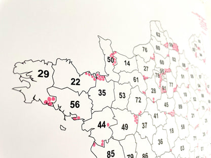 Carte des ventes France entrepreneur - Suivez vos commandes et ventes pour petite entreprise - Map à remplir pour motivation - carte france - Imagine.affiche
