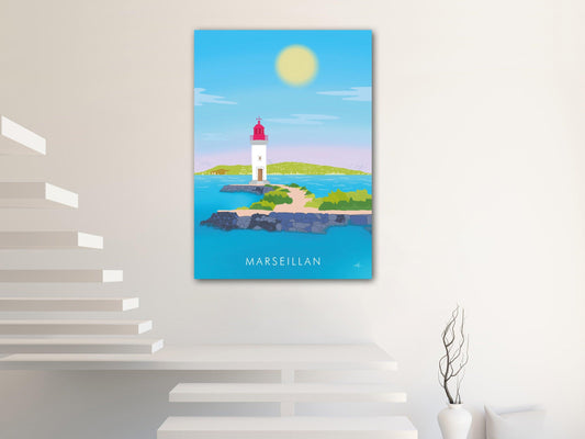 Marseillan - Hérault - France - vacances carte postale affiche - couleur du sud - village soleil - méditerranée - souvenir cadeau été - Imagine.affiche
