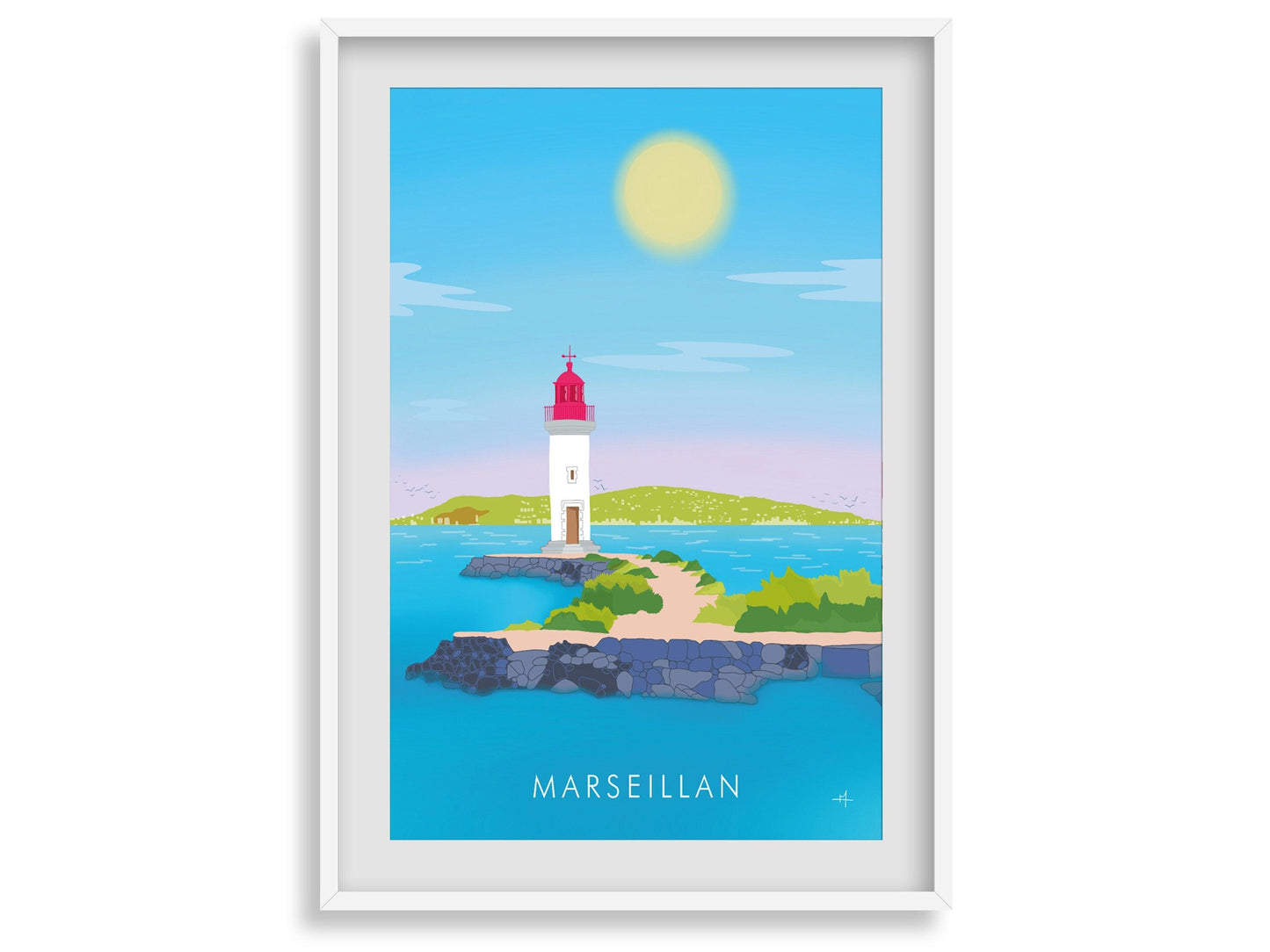 Marseillan - Hérault - France - vacances carte postale affiche - couleur du sud - village soleil - méditerranée - souvenir cadeau été - Imagine.affiche