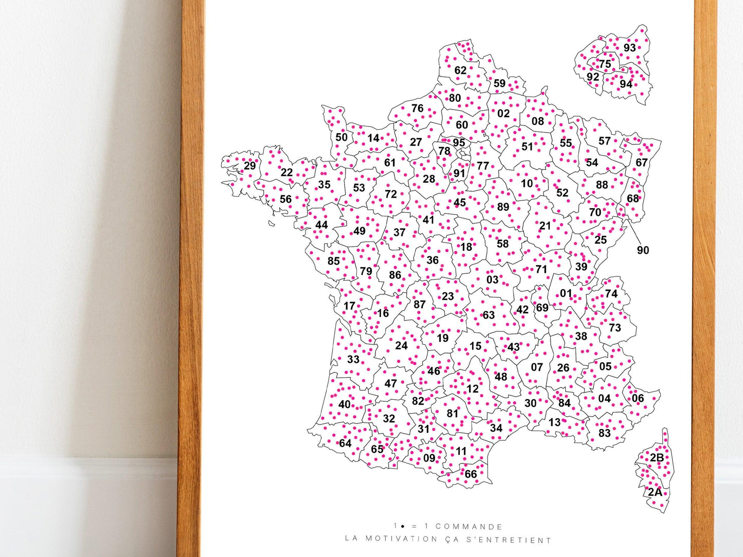 Carte des ventes France entrepreneur - Suivez vos commandes et ventes pour petite entreprise - Map à remplir pour motivation - carte france - Imagine.affiche