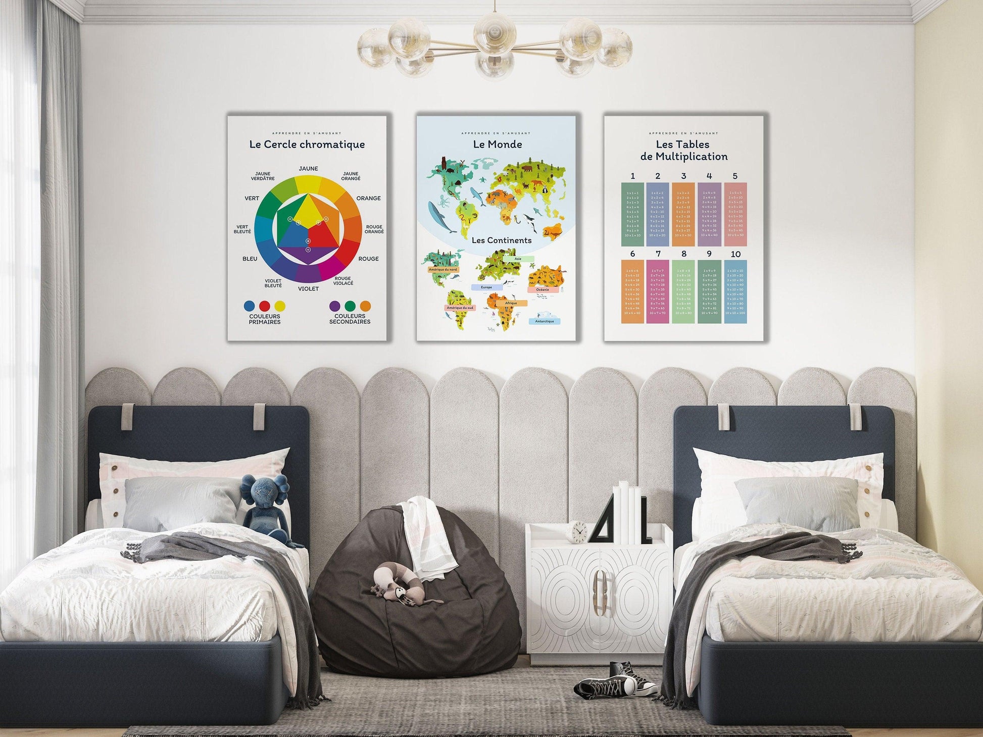 Affiche Les couleurs le cercle chromatique - salon ou chambre enfant école maternelle primaire - poster enfant garçon et fille apprentissage - Imagine.affiche