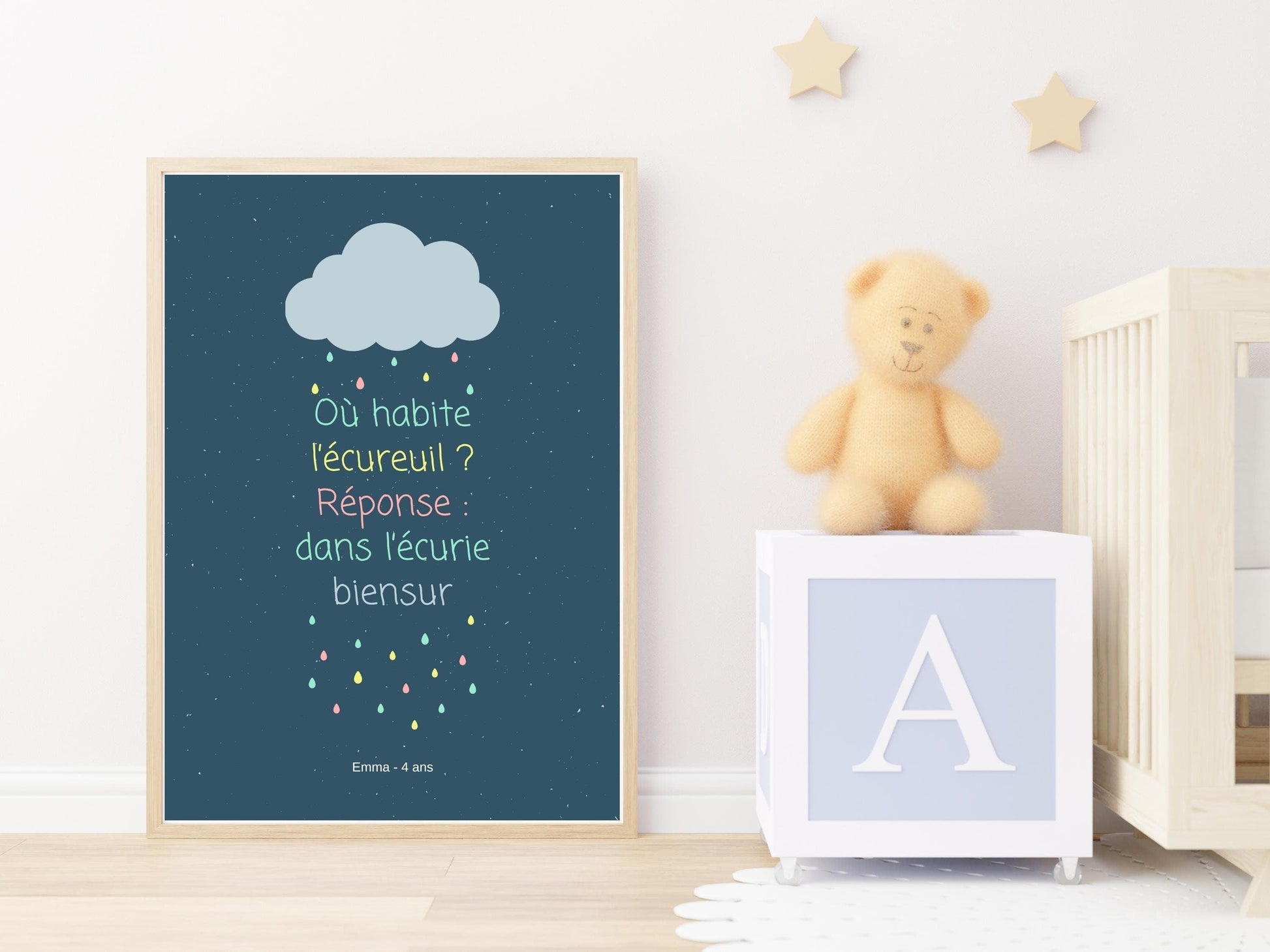 Affiche phrase d'enfant à personnaliser - anniversaire noël - maman papa - cadeau idéal - enfant bébé - souvenir personnalisable citation - Imagine.affiche