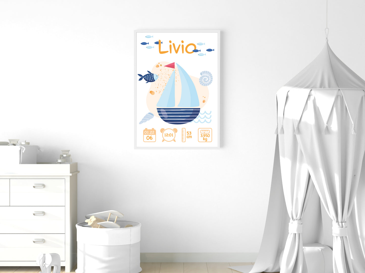 "Sailor" personalized birth poster
