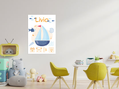 "Sailor" personalized birth poster