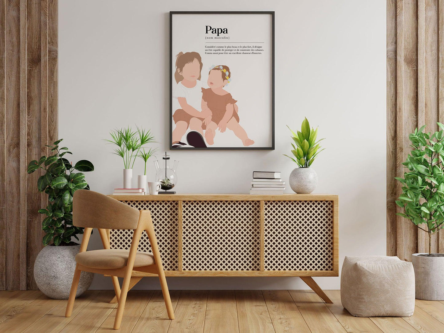 Affiche Portrait personnalisé couple bebe famille soeur frère papi mamie chien - cadeau maman papa anniversaire mariage naissance bapteme - Imagine.affiche